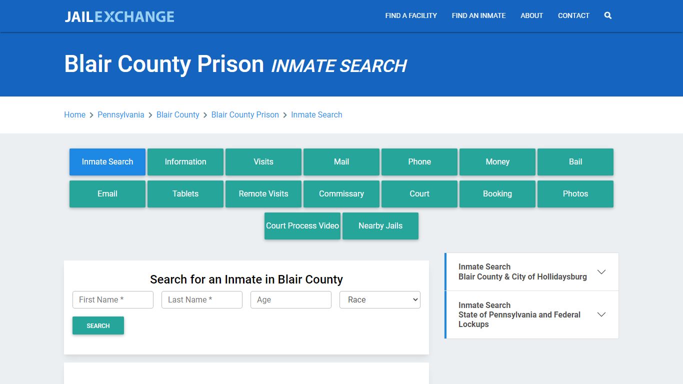 Blair County Prison, PA Inmate Search: Roster & Mugshots - Jail Exchange