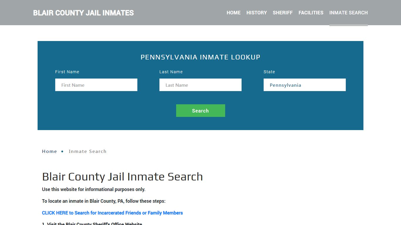 Blair County, PA Detainee Lookup